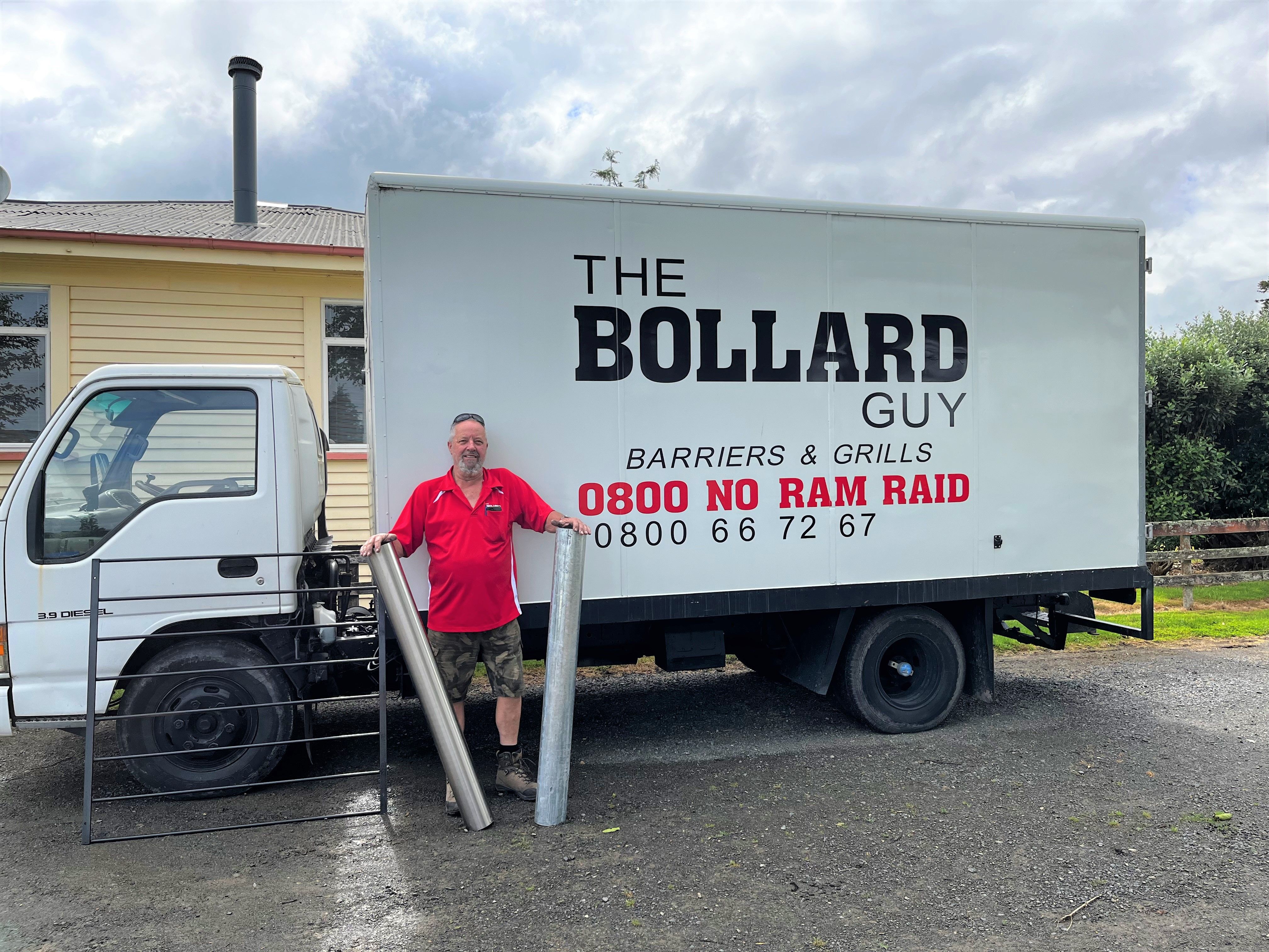Ken Brough has been installing bollards in the Waikato, one of the top three affected regions for ram raids. Photo / Kate Durie