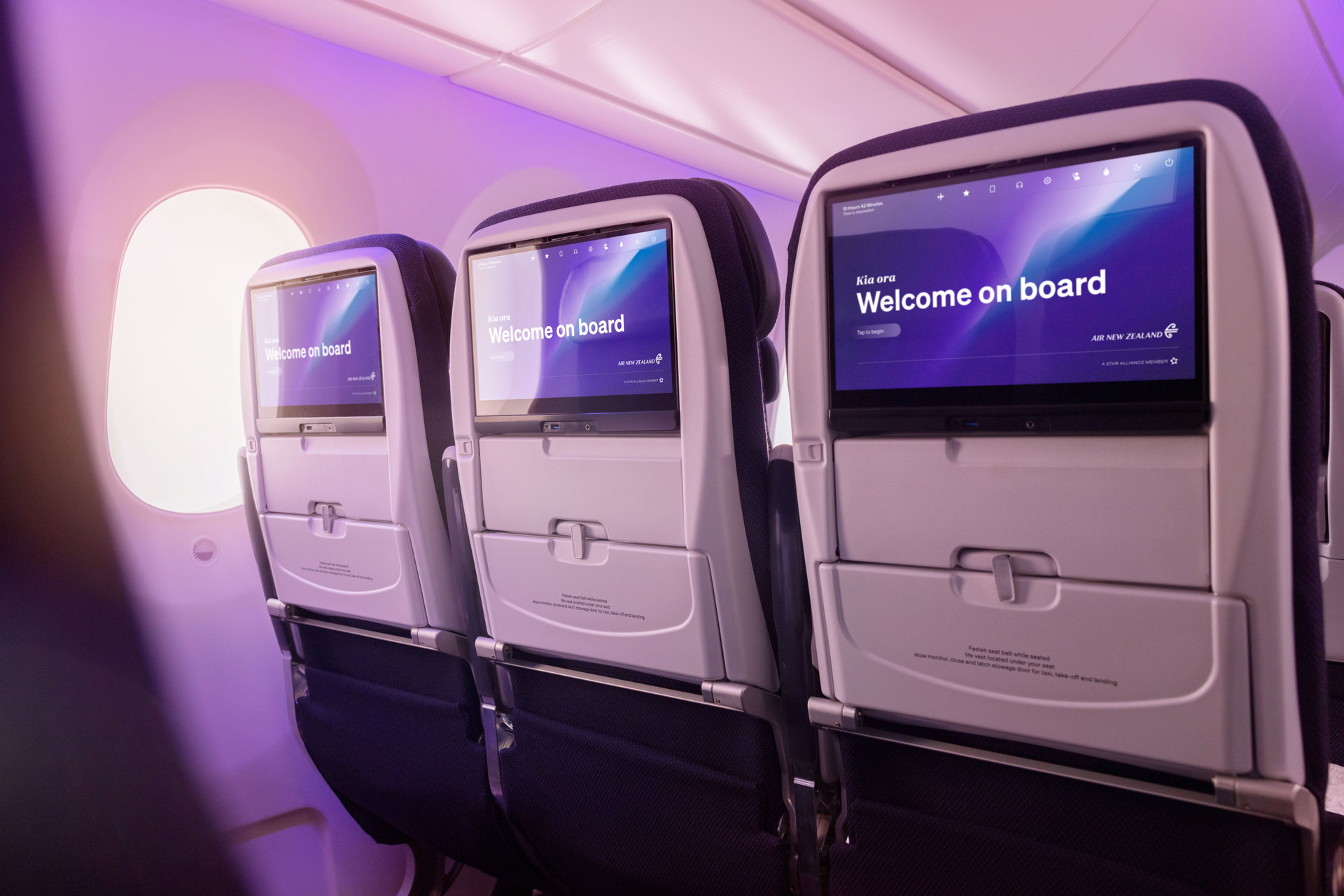 Economy seats have doubled in screensize for 'Zentertainment' - whatever that is. Photo / Supplied