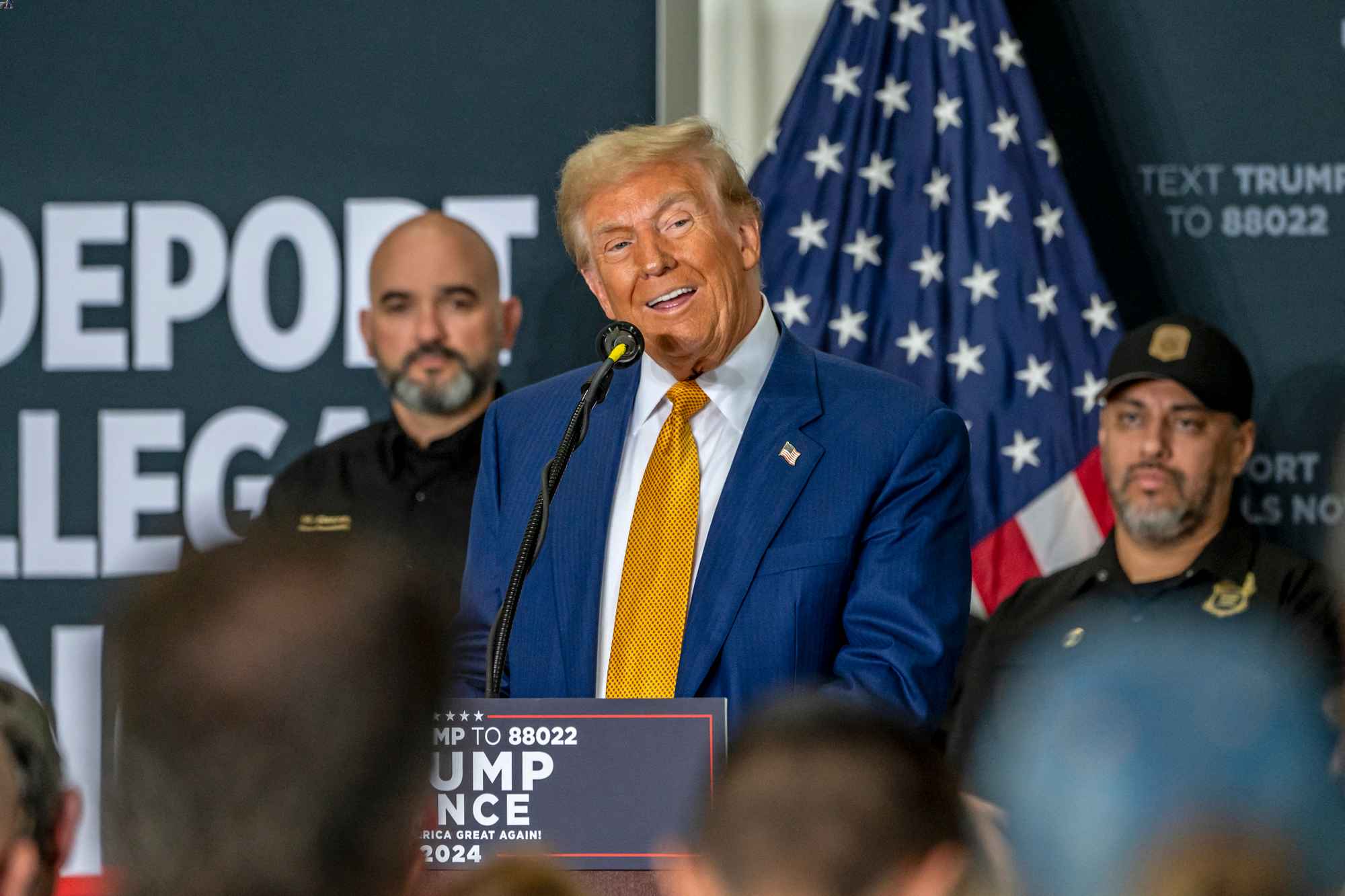 Former US President and Republican presidential candidate Donald Trump speaks at a campaign rally in East Del Valle, Austin, Texas on October 25. Photo / AFP