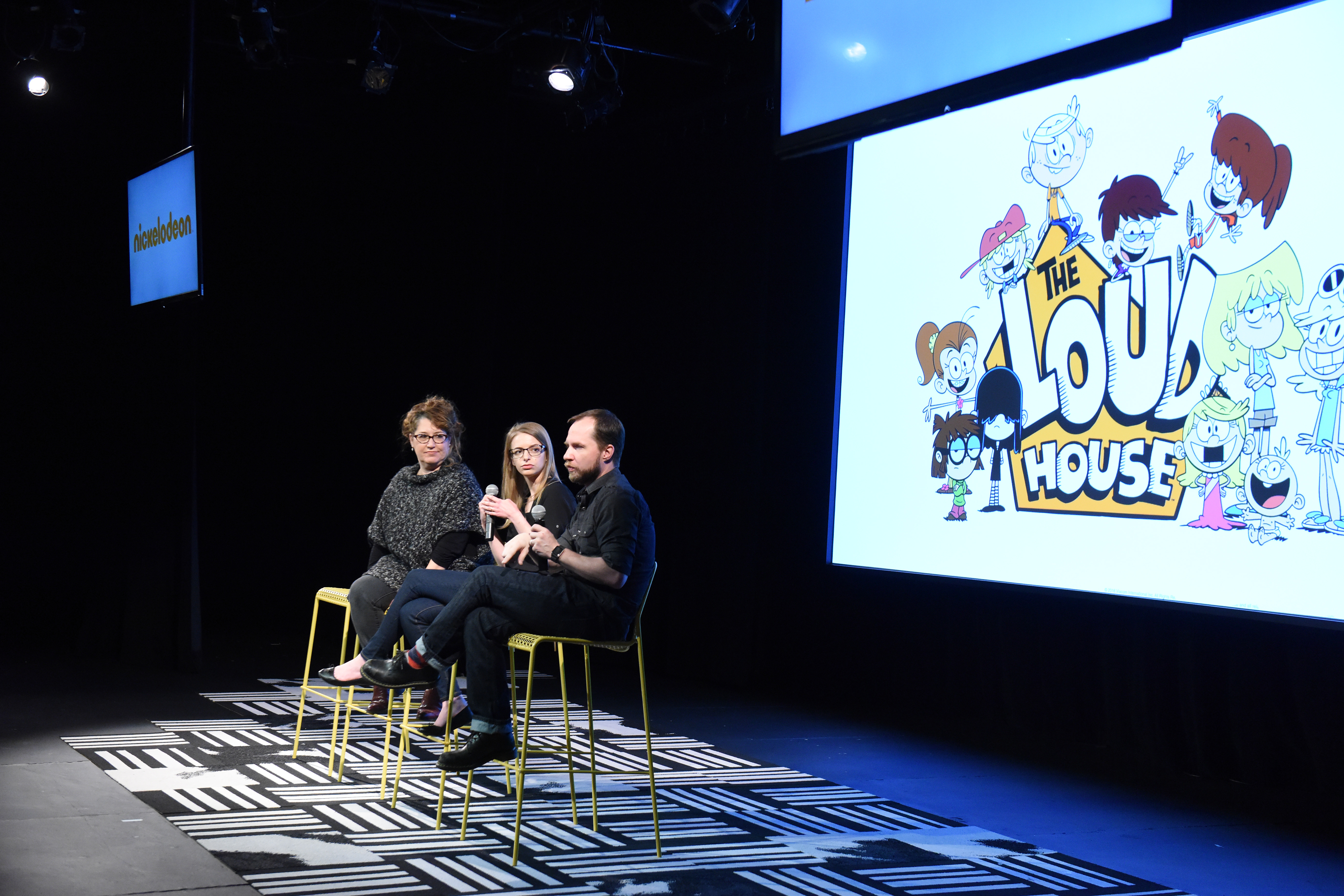 (L-R) Producer Karen Malach, writer Karla Sakas Shropshire and executive producer Chris Savino during The Loud House event presented by Nickelodeon. Photo / Getty 