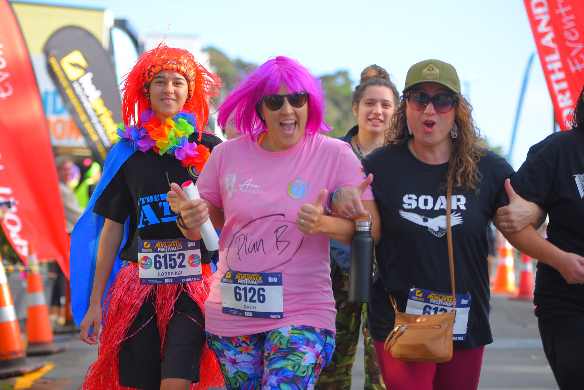 All dressed up and ready to run, competitors in the Hotprintz Run Festival Paihia, 2023. Photo / Supplied