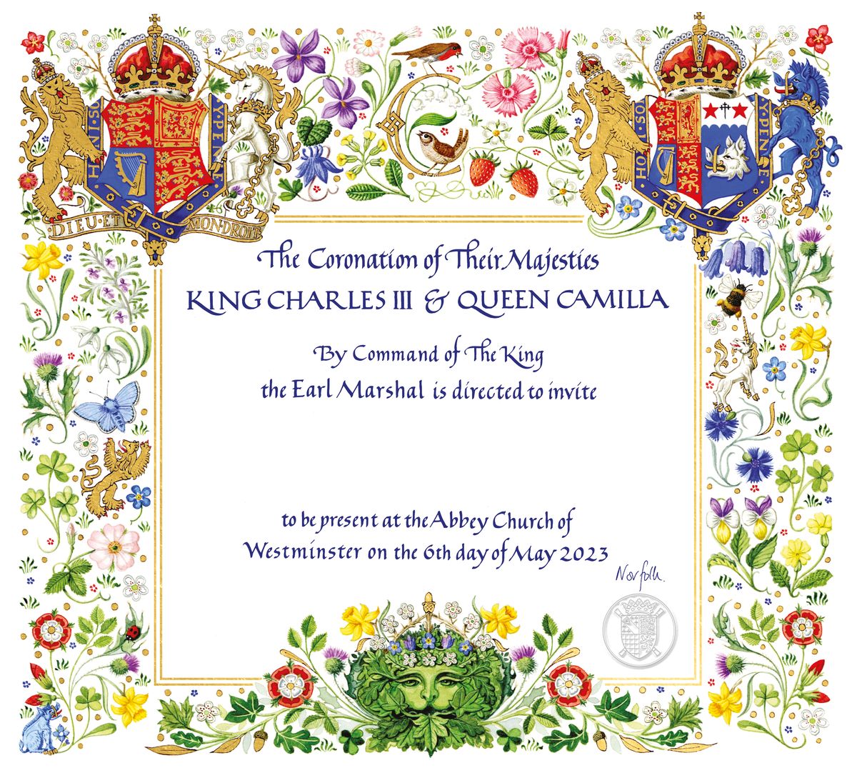 The ornate invitation to King Charles' coronation. Photo / Buckingham Palace