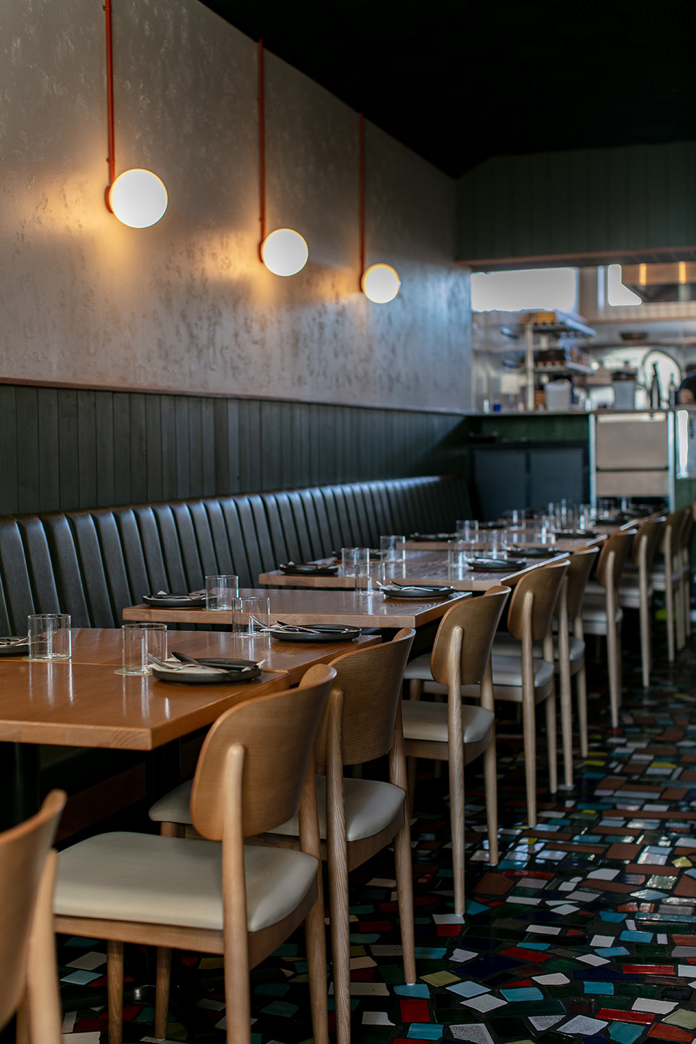 The dining room at Flor, the new wine bar in Alta’s former space on Karangahape Rd. Photo / Babiche Martens