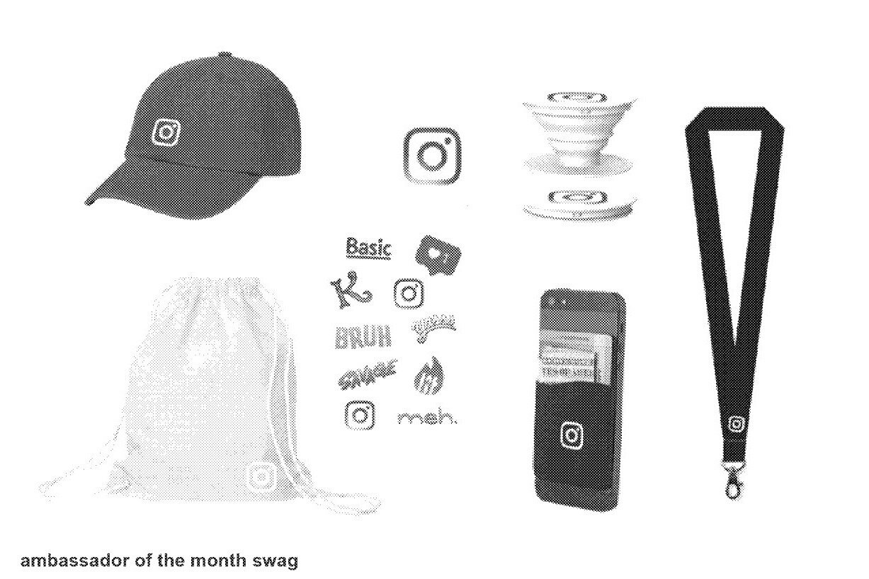 An image from court documents of Meta swag for teen ambassadors of the month. Photo / US District Court for the Northern District of California via The New York Times