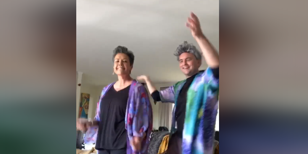 Paula Bennett and Tom Sainsbury dancing to I Will Survive. Photo / Tom Sainsbury 