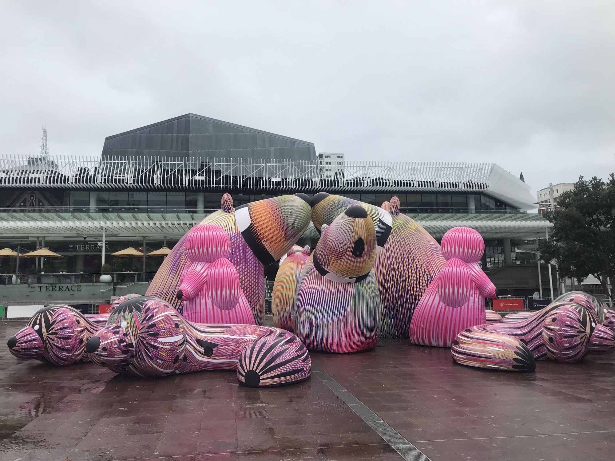 Lost Dogs' Disco, artwork by ENESS, in Aotea Square until late April. Photo / Simon Wilson