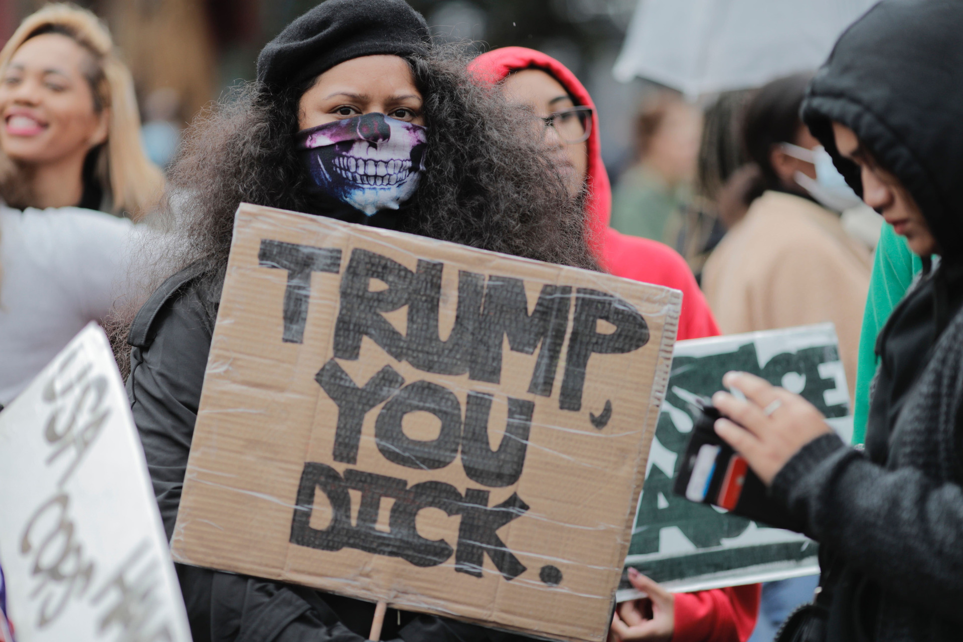 There were some colourful banners on display during the protest. Photo / Dean Purcell