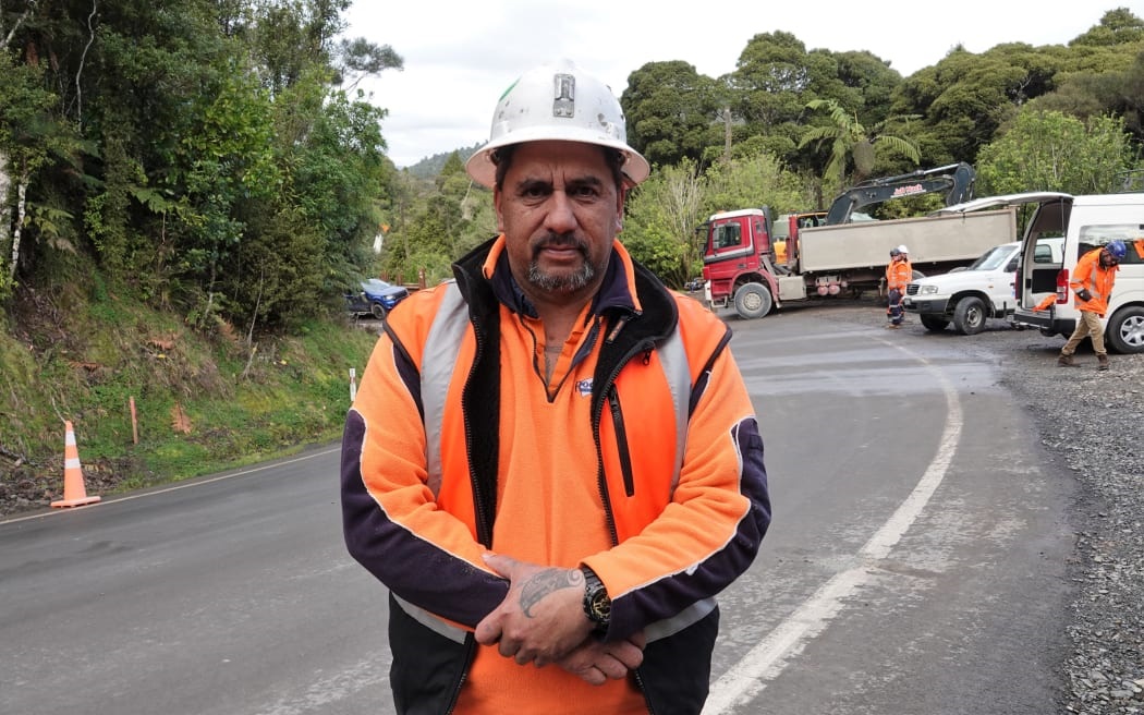 Ngā hapū o Mangamuka representative Tomo Otene came home to work on the project. Photo / RNZ / Peter de Graaf