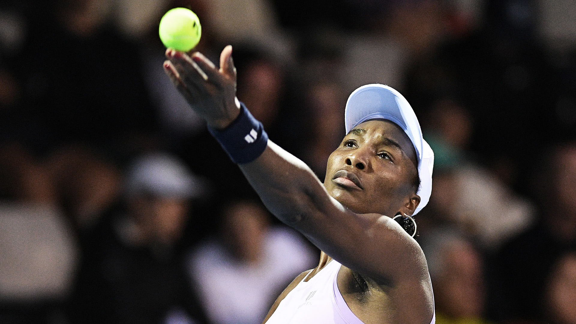 Venus Williams on serve, the rules of which we think need a tweak. Photo / NZ Herald