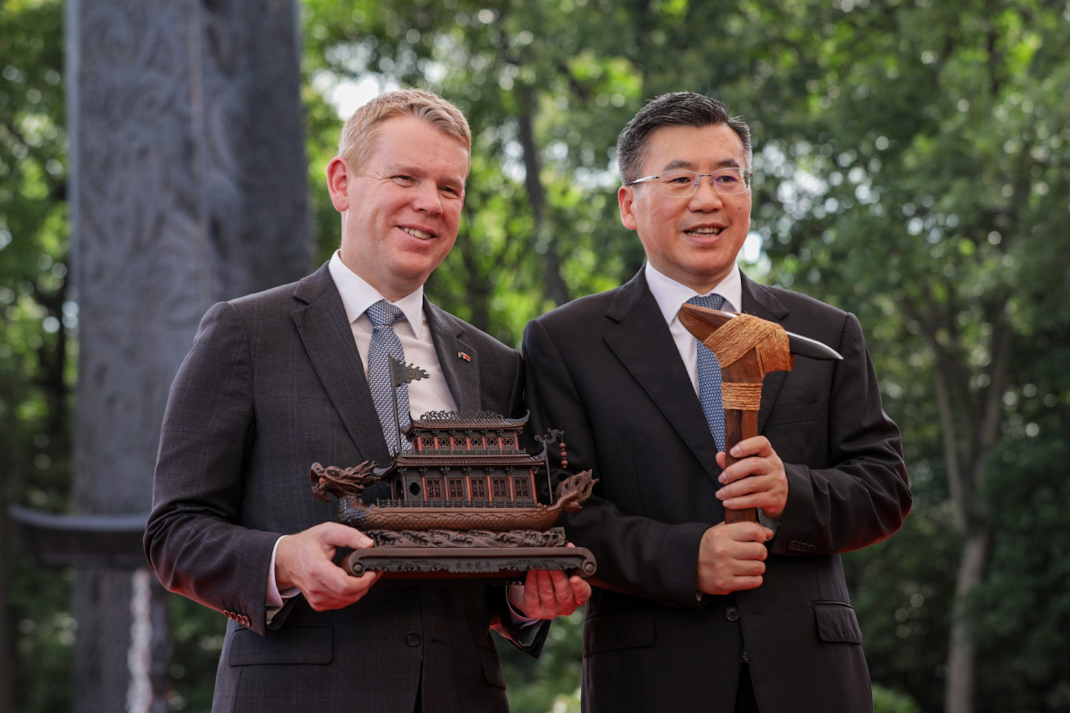 Prime Minister Chris Hipkins and Baoshan district mayor Gao Yiyi during the PM's visit to China last month. The politics playing out this weekend in Auckland may show how far the Asia-Pacific bloc is prepared to go to accommodate China. Photo / Nathan McKinnon, Pool