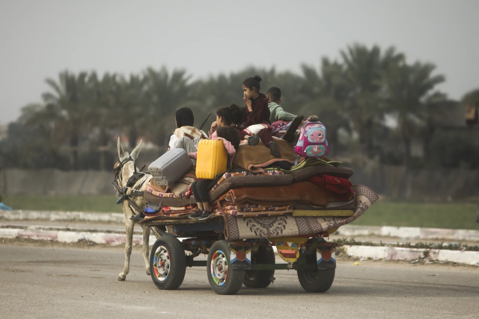 Palestinians flee the Israeli ground offensive in Khan Younis, Gaza Strip. Photo / AP