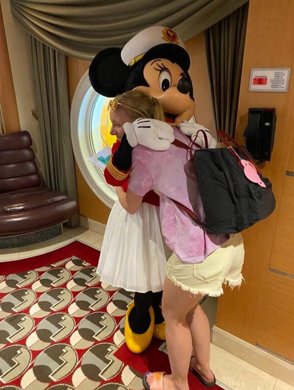 Meeting Minnie Mouse onboard Disney Wonder, a Disney Cruise Line cruise ship. Photo / Anna Sarjeant