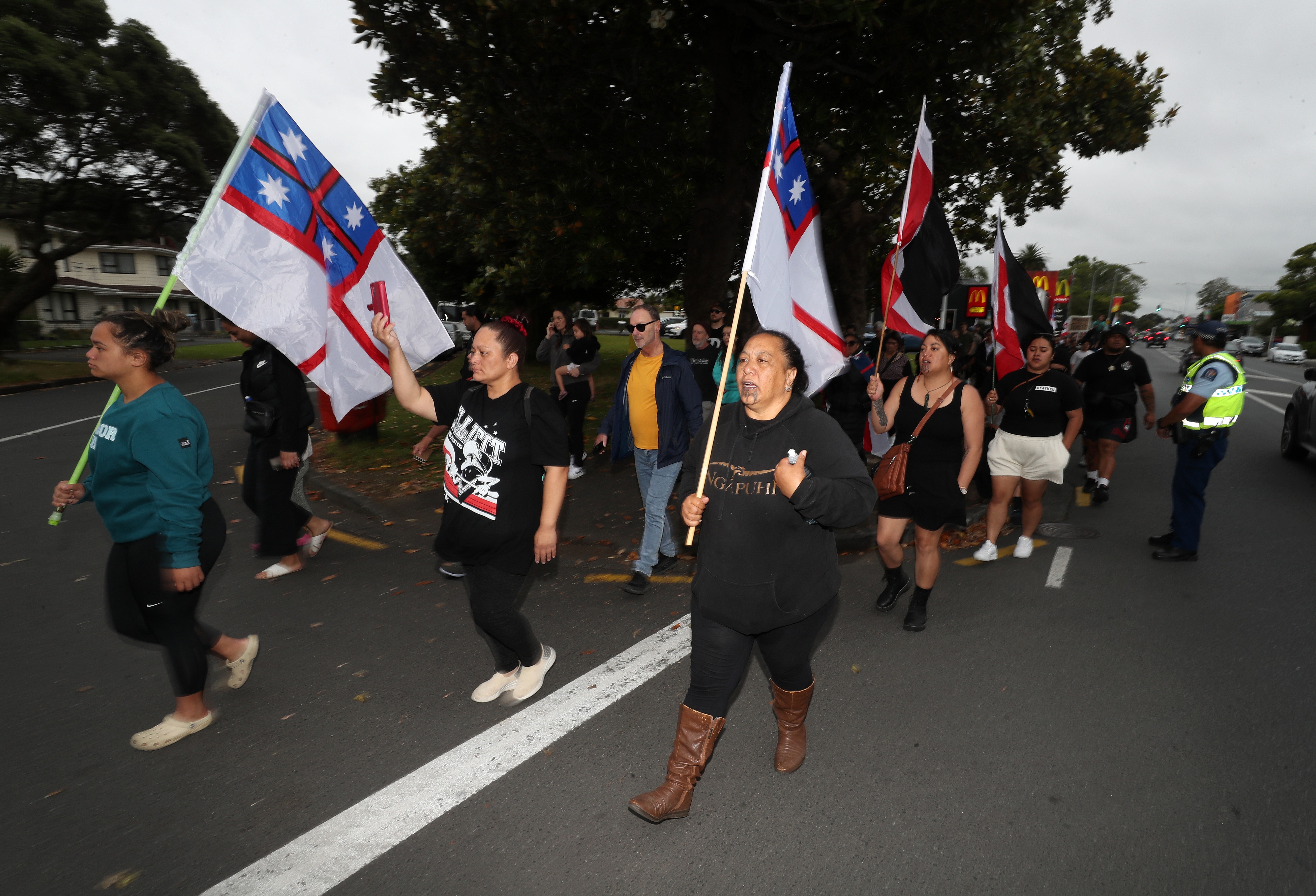 About 600 people took part in the protest in Whangārei on Tuesday morning. Photo / Michael Cunningham