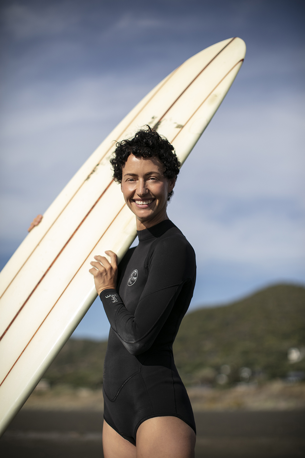 “Surfing has done so much for me personally, for my mental health, and also through all the friendships I’ve formed through surfing,” says Eleanor. Photo / Babiche Martens