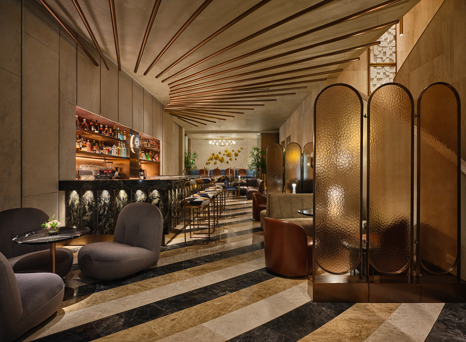 The design aesthetic of 33Club is inspired by the sundial.
