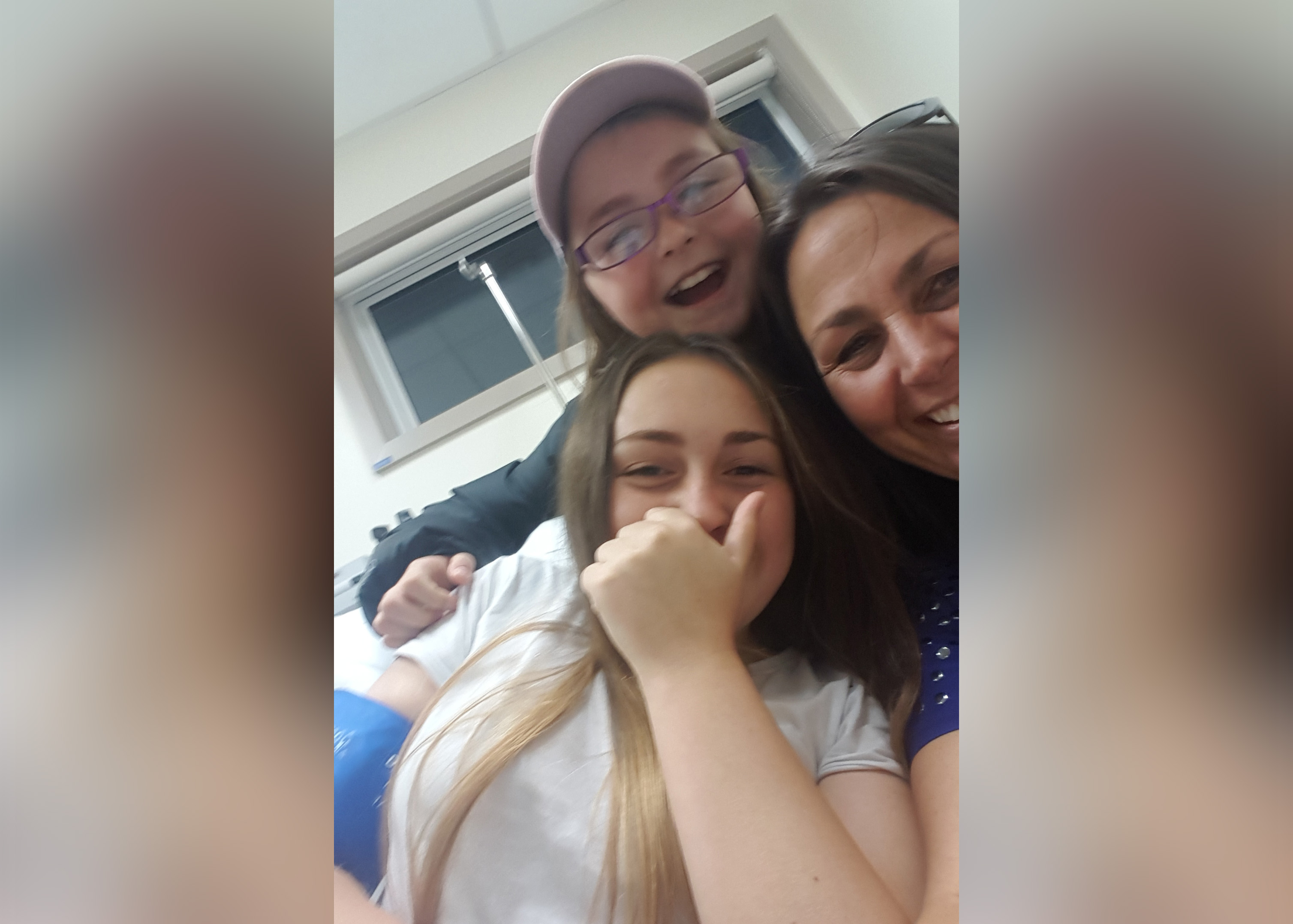 Tayla with her mother, Leanna Petherick, and sister, Tuesday.