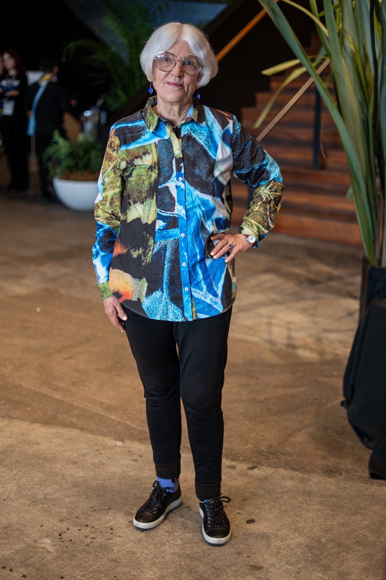 Lindi Wallace dons a Kowtow button up. “I find it lasts forever.”  