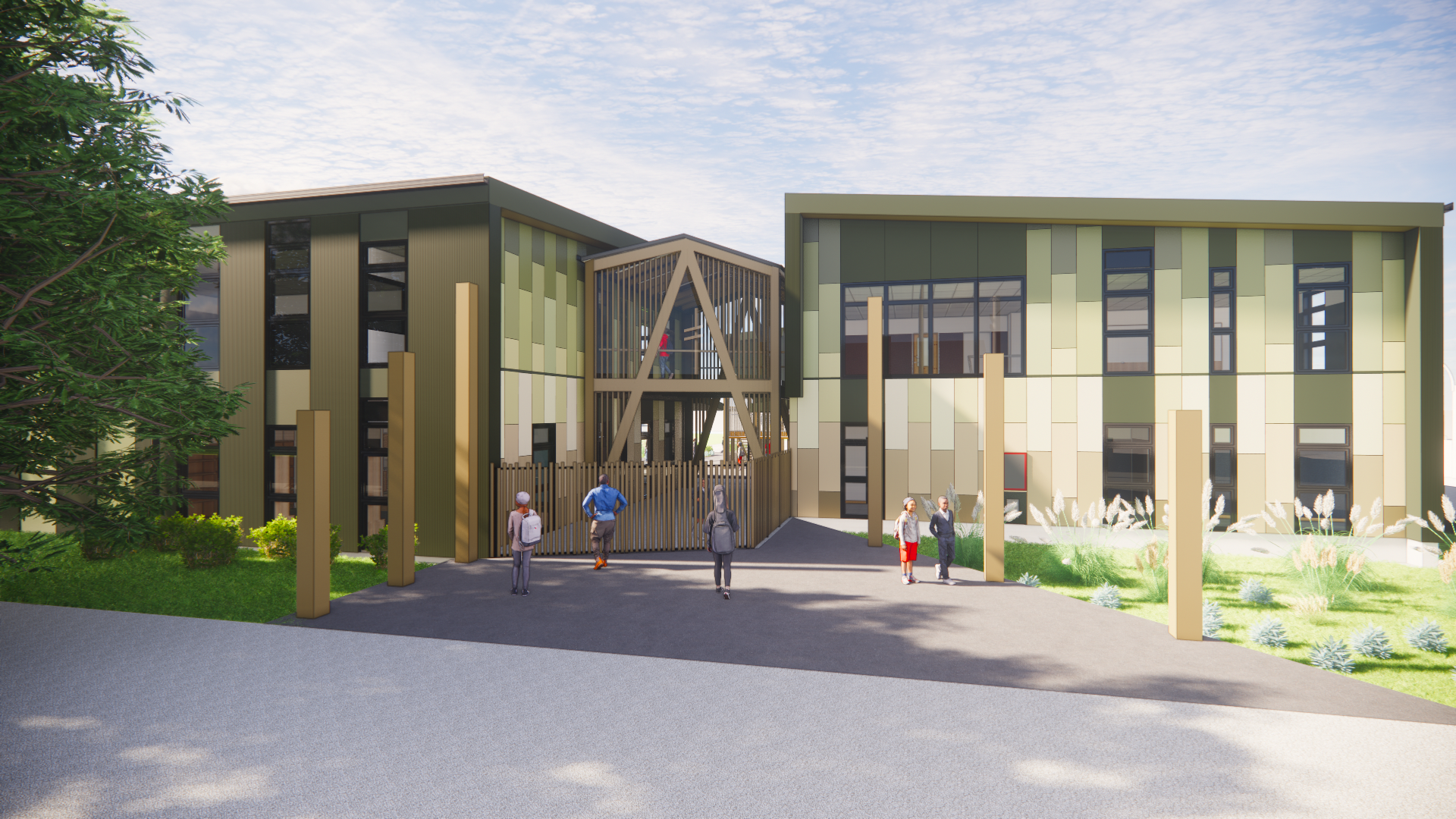 A render of the new Te Kura Kaupapa Māori o Ngā Mokopuna in Seatoun, Wellington. Photo / Supplied