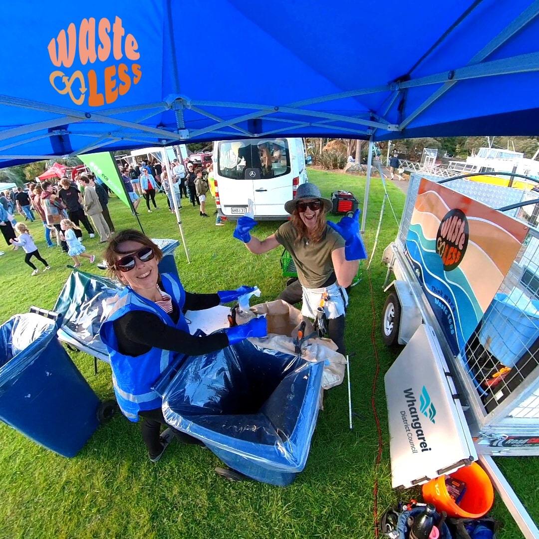 The waste less station at Tutukaka Markets aims to show people what to do with their waste. Photo / Supplied