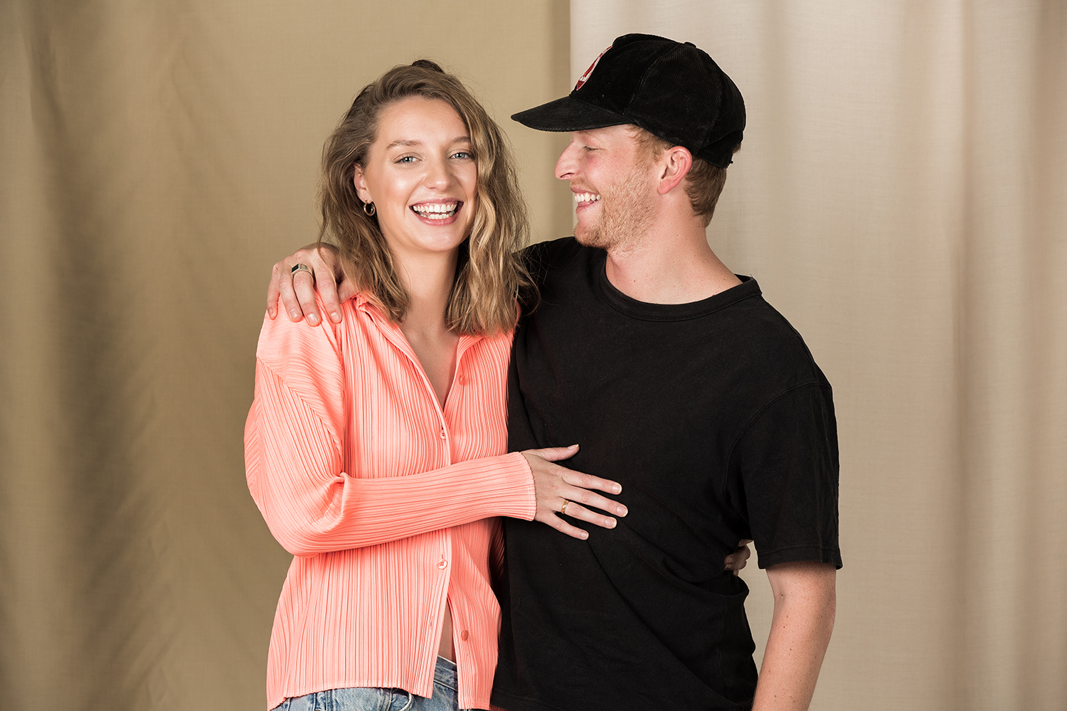(From left) Sarah Fabrin (artists’ manager) and Harry Pettit (music promoter). Photo / Babiche Martens