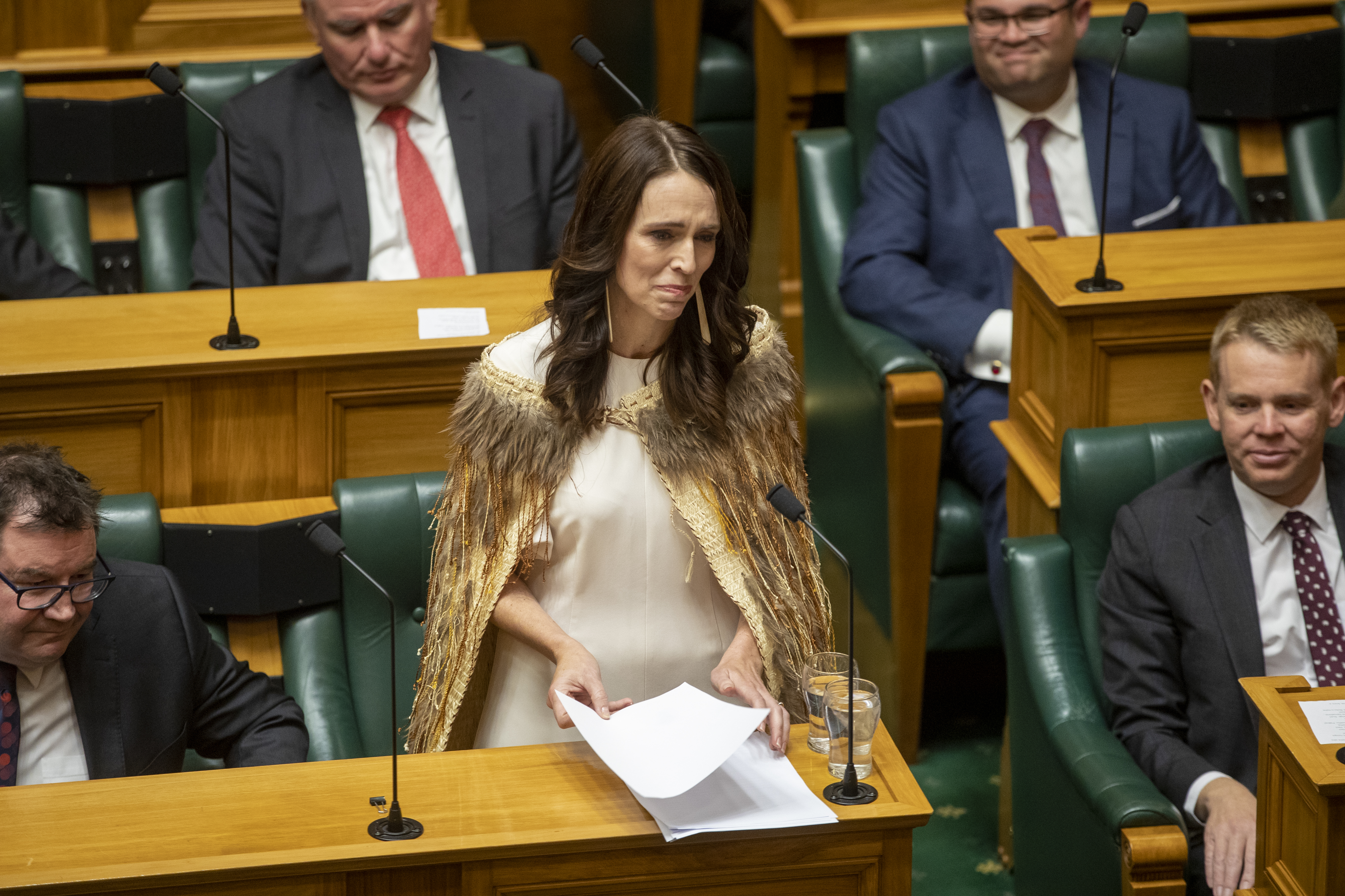 Former Prime Minister Jacinda Ardern gave an emotional valedictory speech. Photo / Mark Mitchell