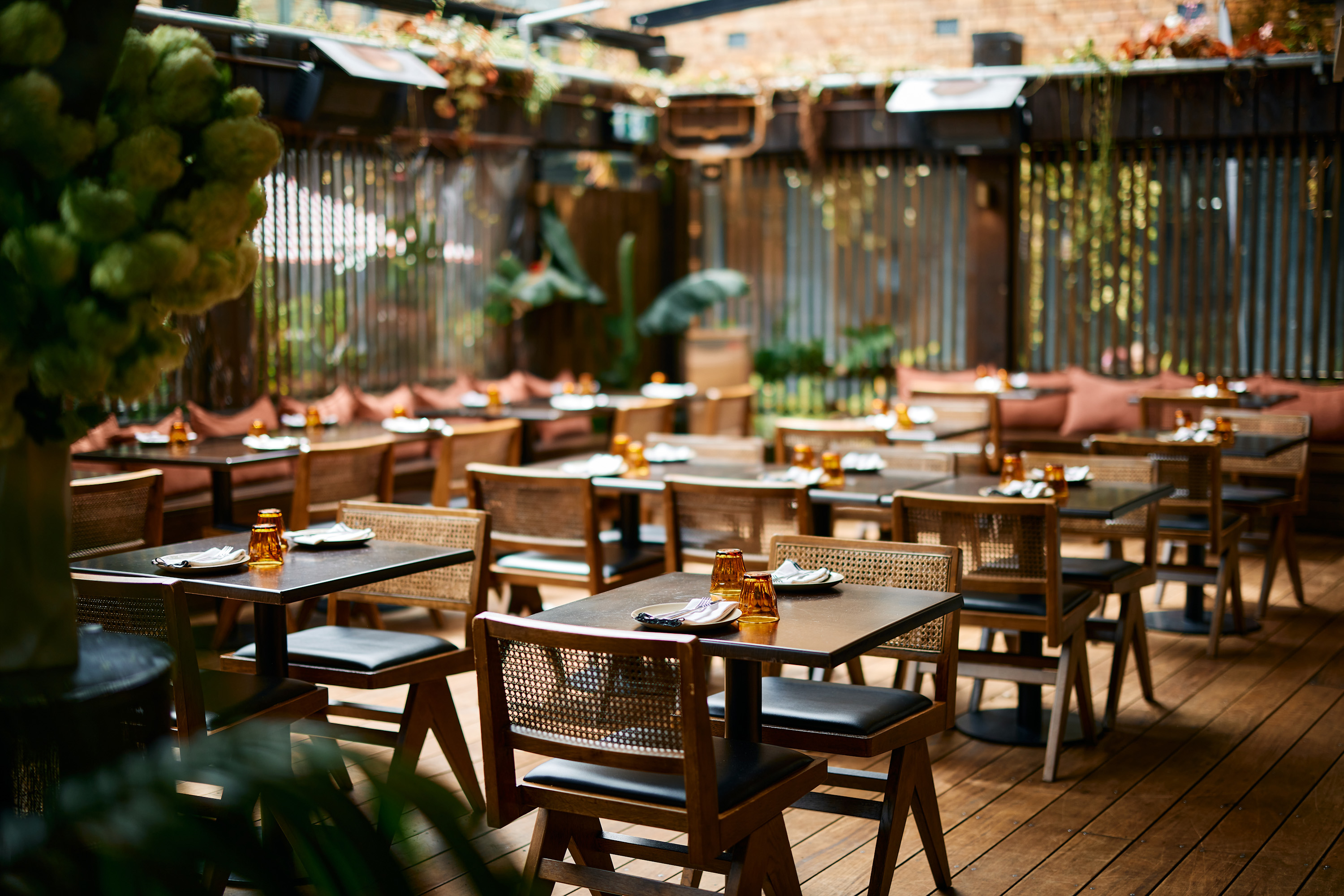 The courtyard dining at Milenta. Photo / Babiche Martens