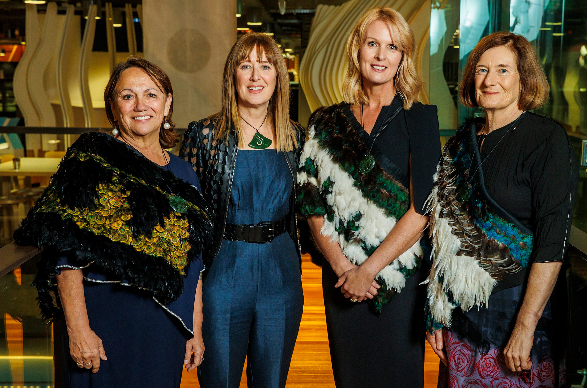 Northland's Rhonda Kite (left), Co. OfWomen founder Tara Lorigan, with the night's other inductees Frances Valintine and Maxine Simmons. Photo / One-image Photography