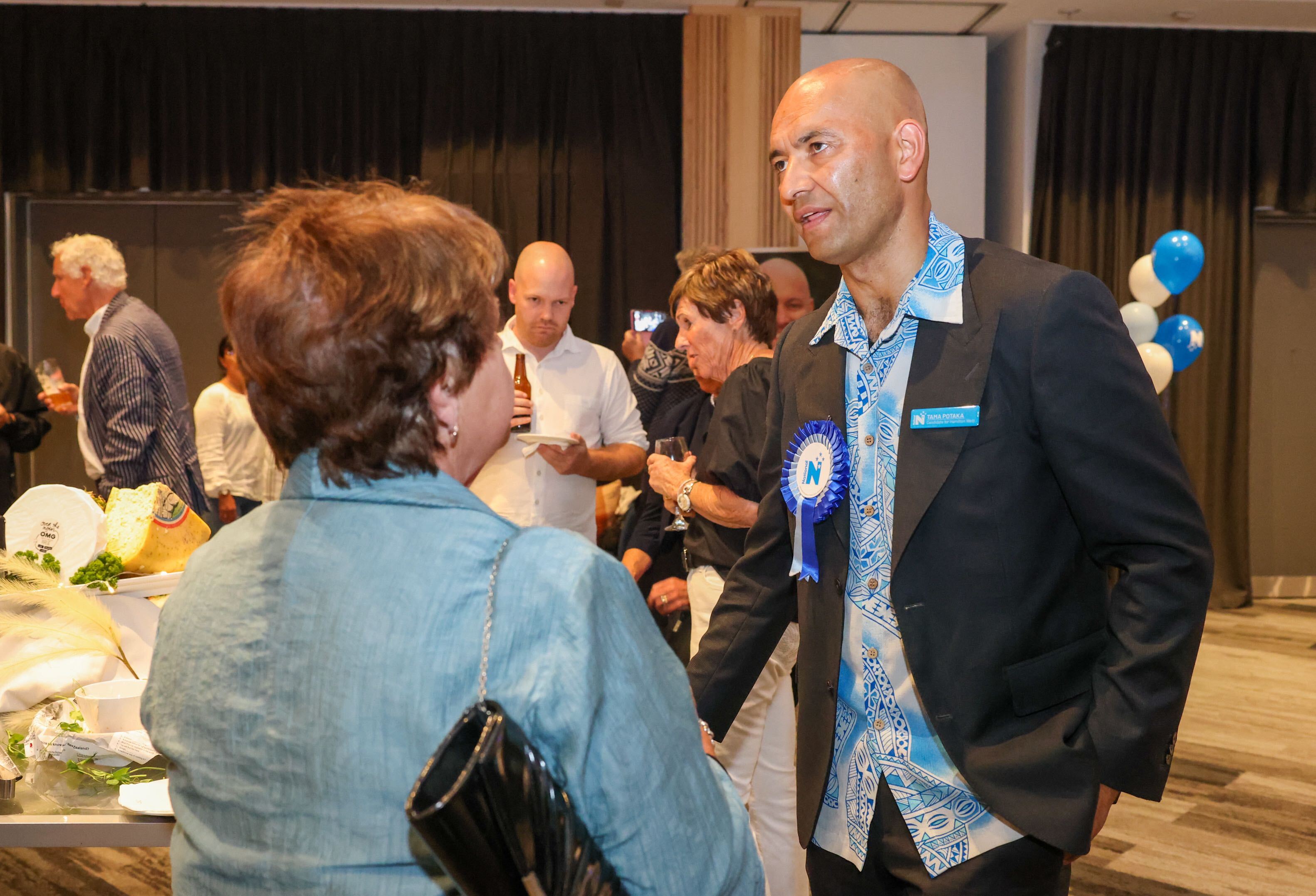 National Party candidate Tama Potaka at his byelection night party. Photo / Mike Scott