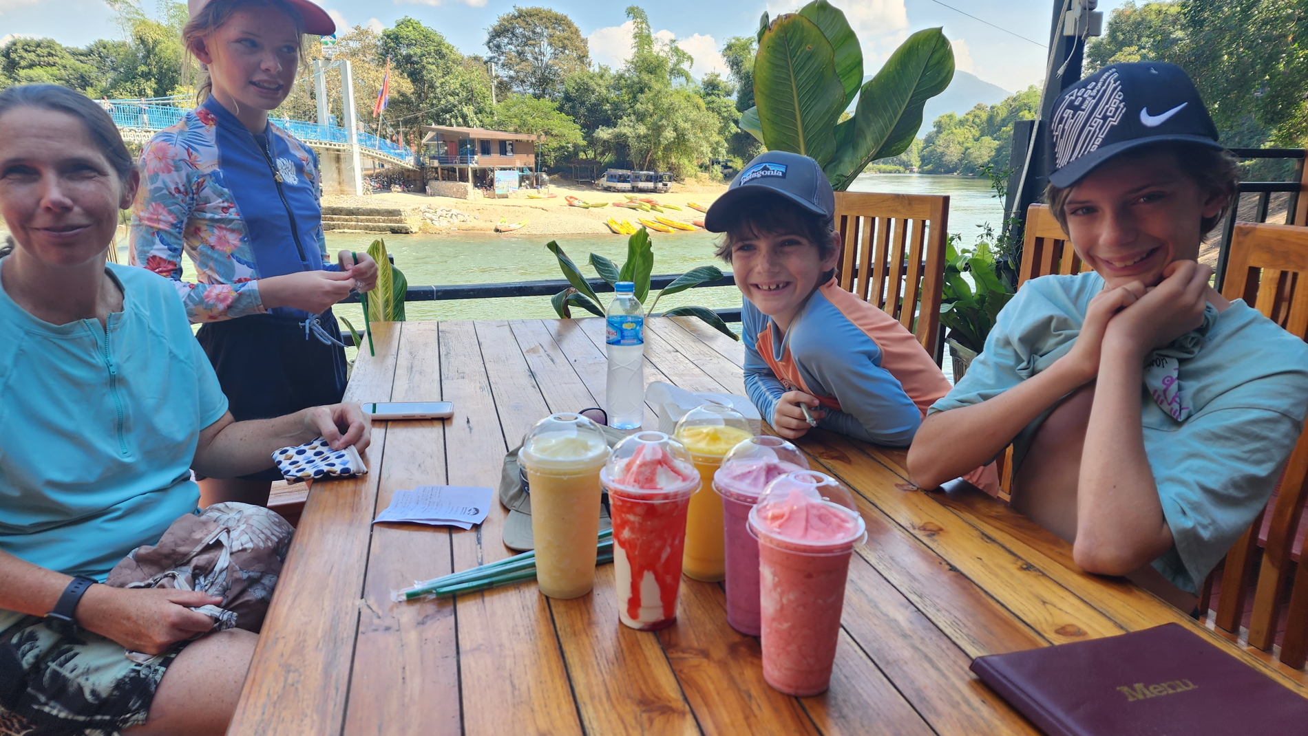 A variety of sweet fruit smoothies to refresh you throughout the day. Photo / Chris Stead