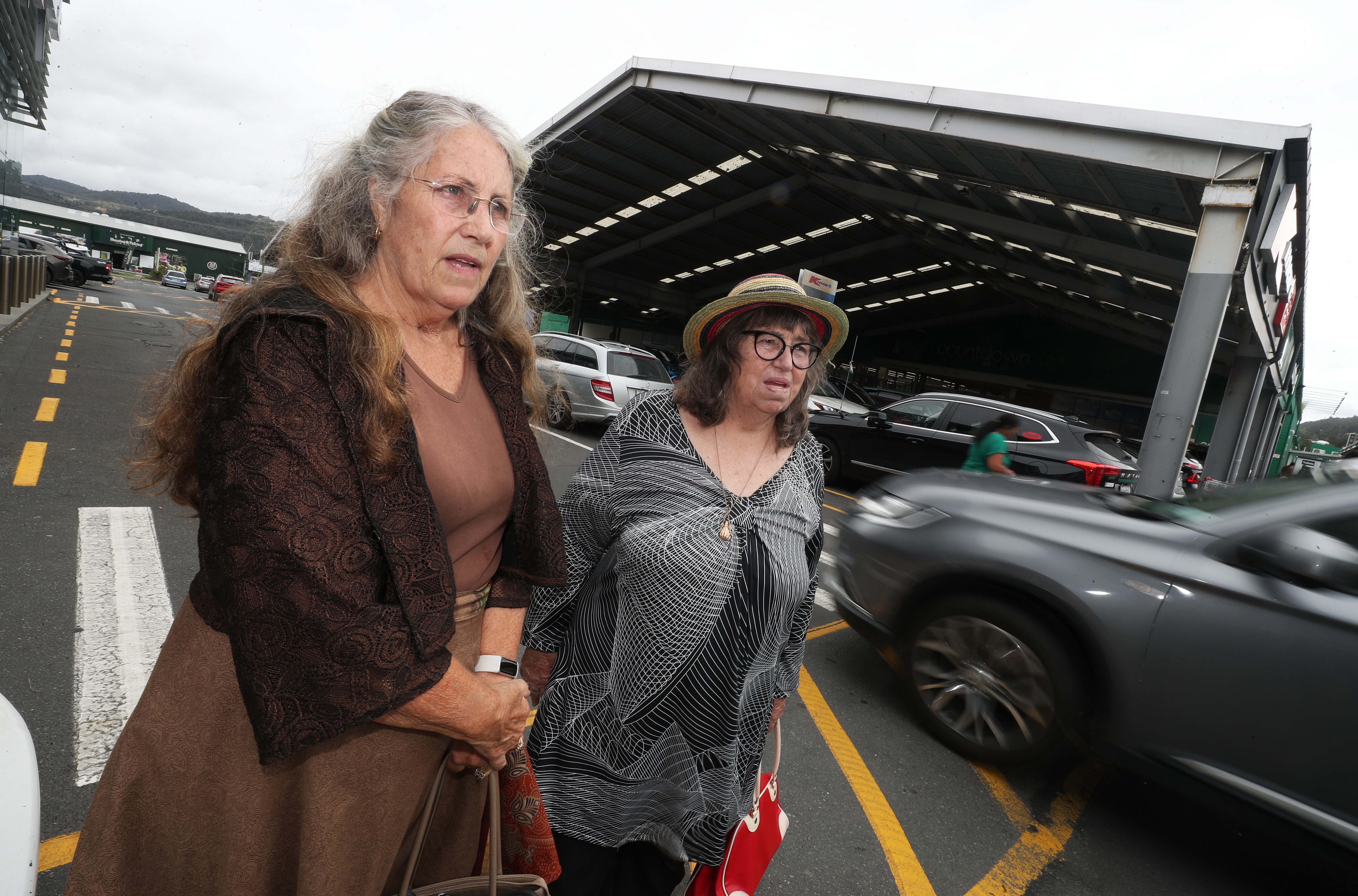 Pensioner friends Joy Sadler (left) and Madeleine Fanene Vogt are combating rapidly rising fuel prices by car sharing. Photo / Michael Cunningham