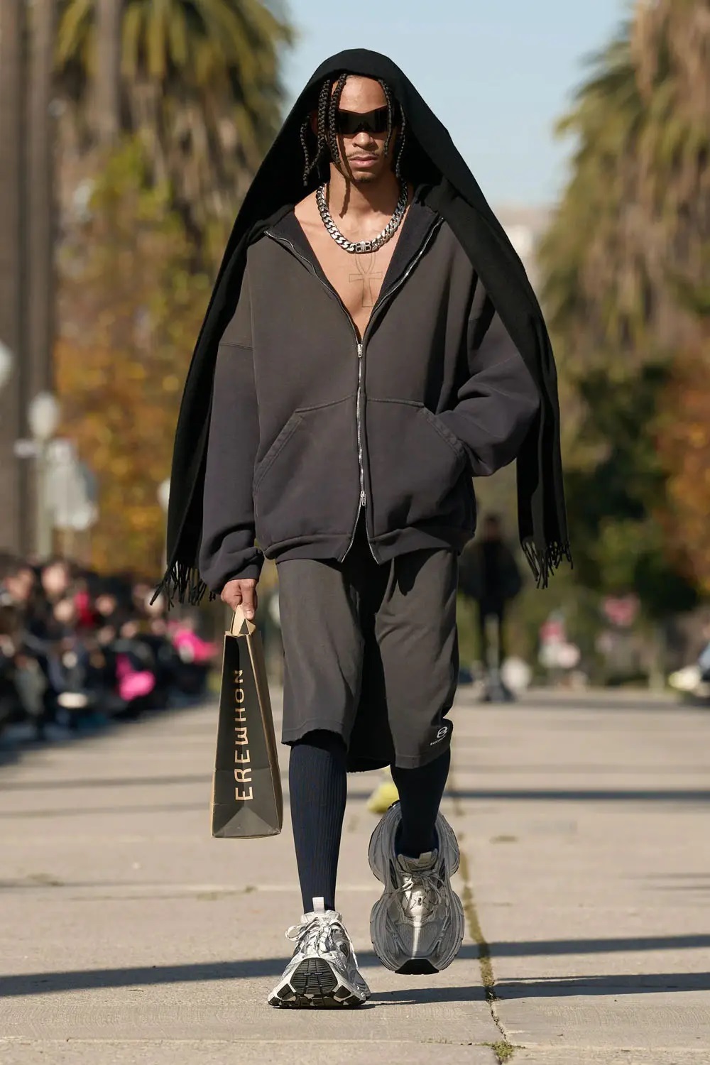 An avant-garde interpretation of the hoodie at Balenciaga’s polarising pre-fall 2024 show last December.