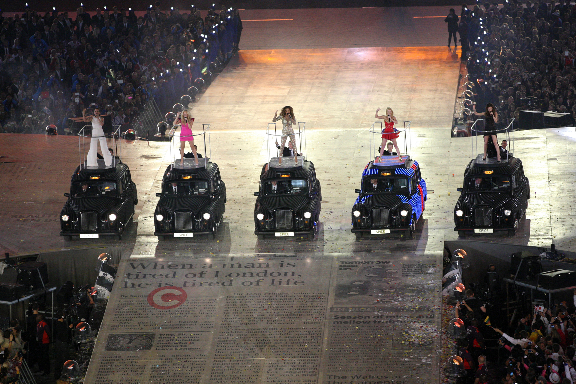 The reunited Spice Girls performed a rendition of Spice Up Your Life at the closing ceremony of the 2012 Olympic Games in London. Photo / Josh Haner, The New York Times