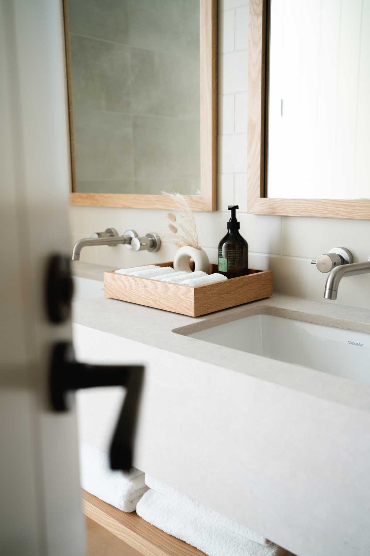 The spacious bathrooms come well equipped and have comfortable heated floors.