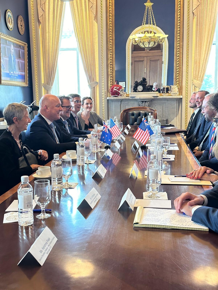 Prime Minister Christopher Luxon meets with the Ways and Means Committee in Washington DC. Photo / supplied