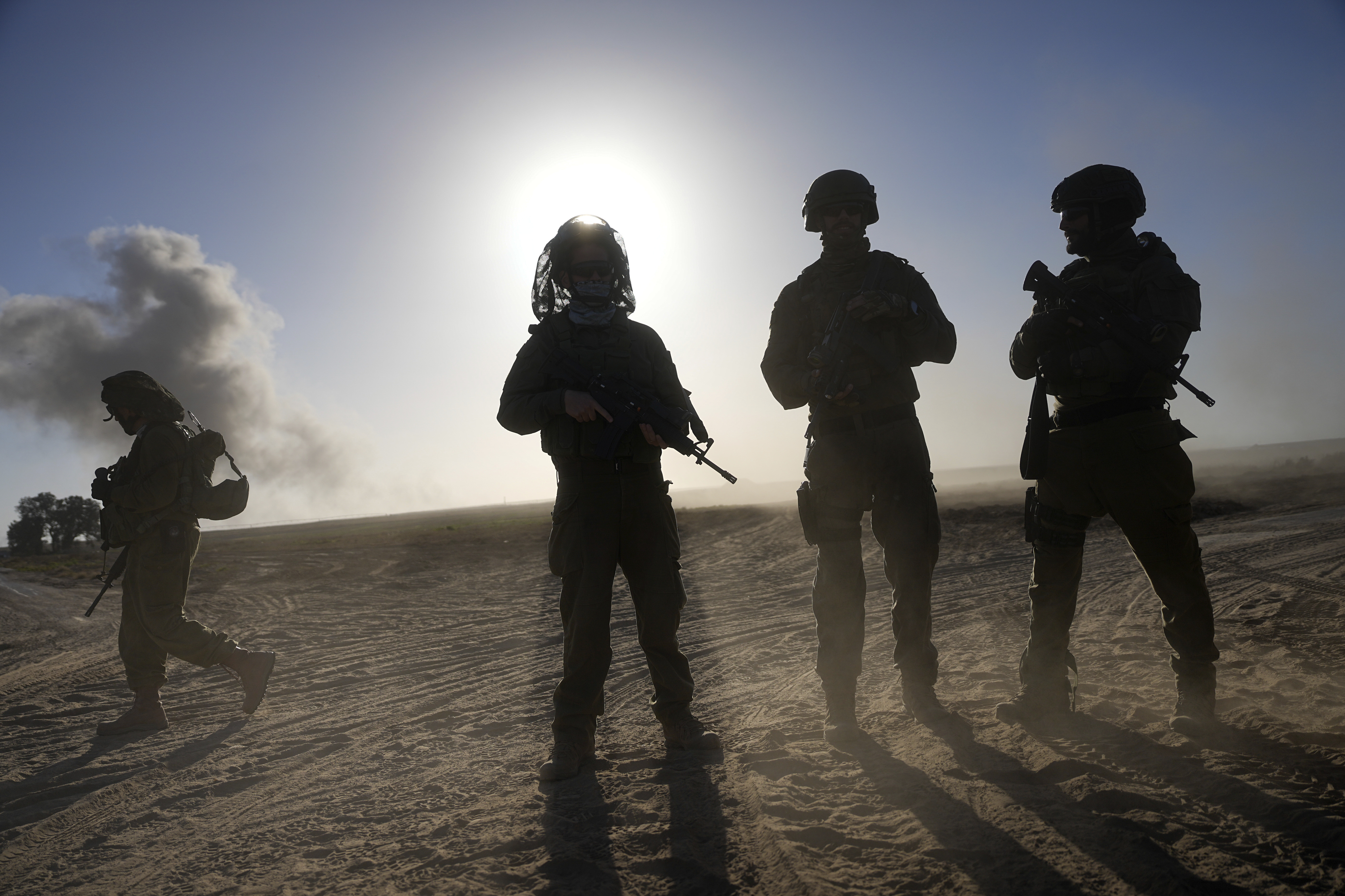 Israeli soldiers on patrol near the Gaza Strip border in southern Israel. Photo / AP