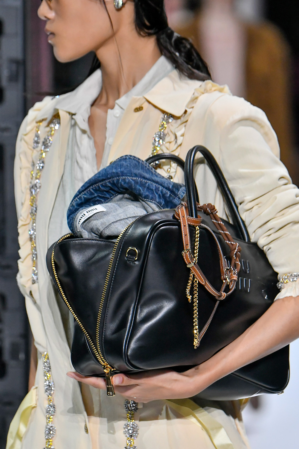 Miu Miu's ultra-precise take on a messy bag. Photo / Getty Images