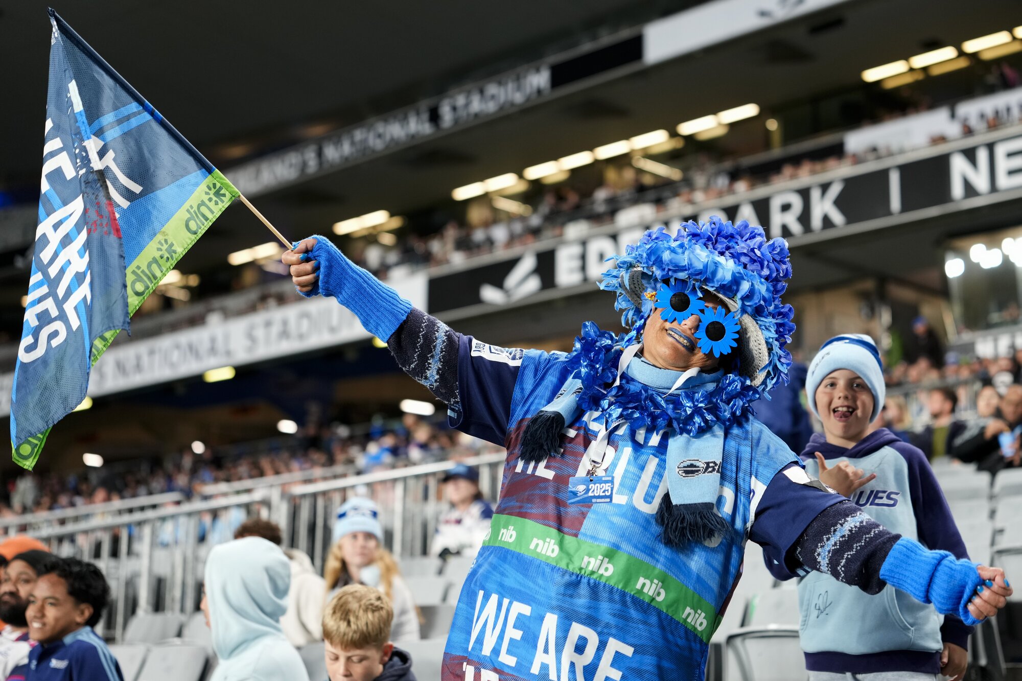 Blues fans show their colours against the Waratahs last year. Photo / SmartFrame