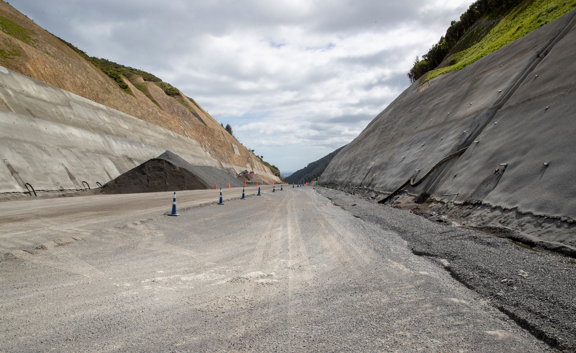 The Transmission Gully construction site at Wainui Saddle in November. Photo / Mark Mitchell