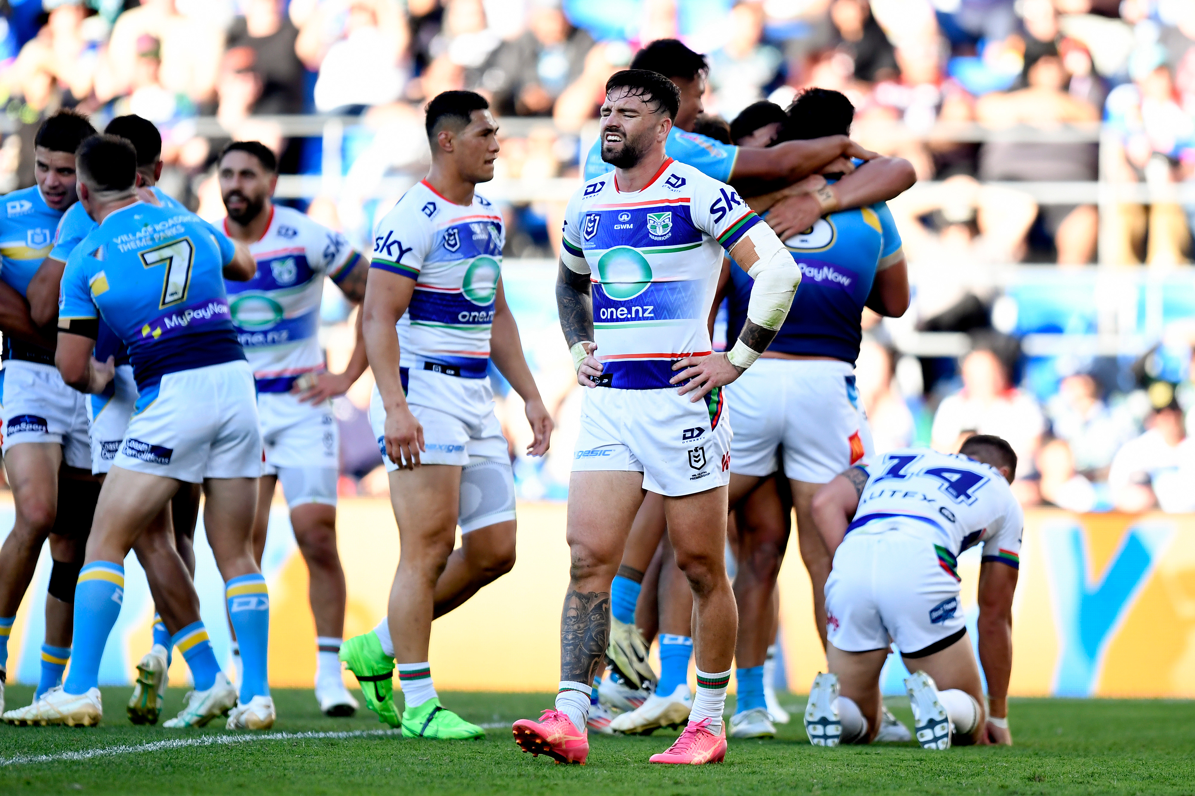 Wayde Egan and the Warriors were blown away by the lowly Titans. Photo / Photosport