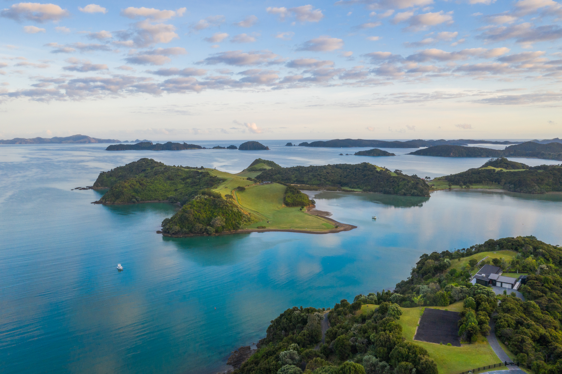 Perched up in the hills behind Russell is the gorgeous Paroa Bay accommodation, vineyard and restaurant. Photo / Paroa Bay Winery
