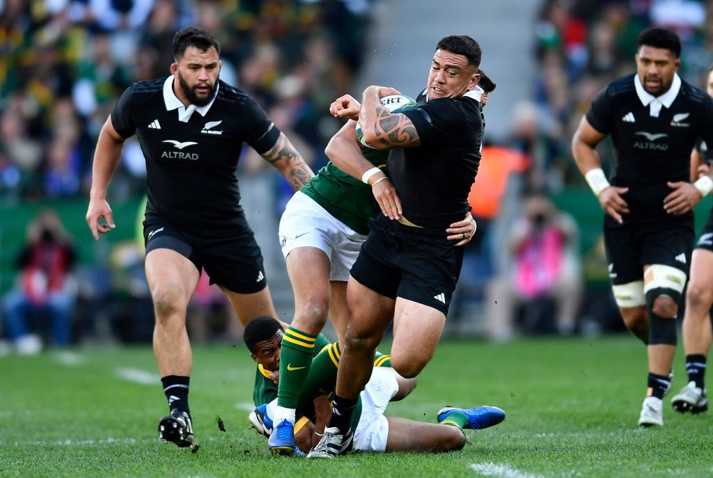 All Blacks hooker Codie Taylor was a standout in their defeat to South Africa at Cape Town. Photo / Getty Images