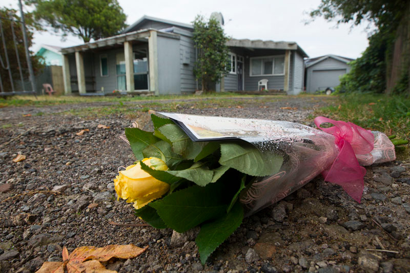 Flowers outside the Rotorua Islamic Centre on Saturday morning. Photo/ Ben Fraser