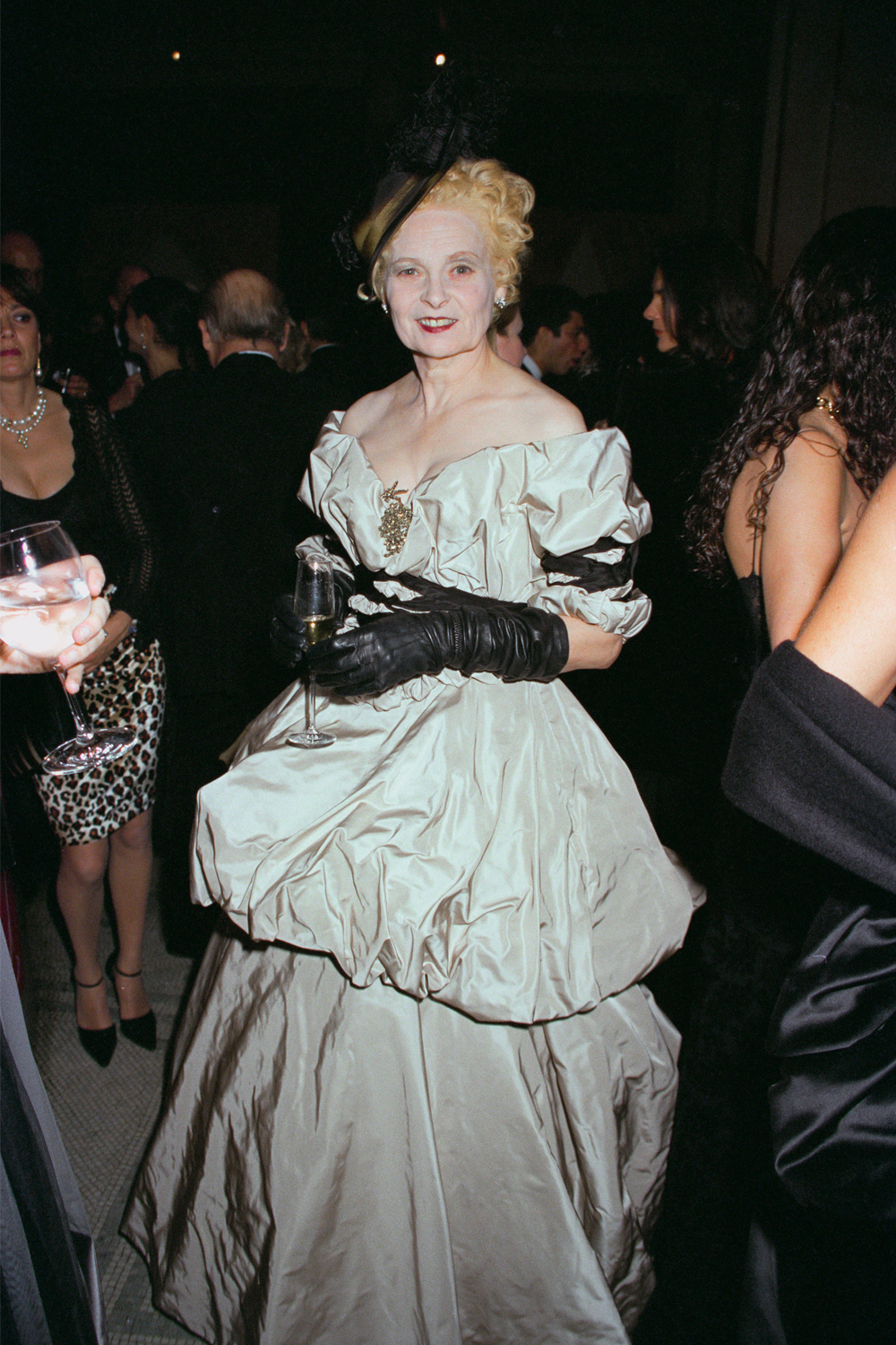 This gown from Vivienne Westwood's 1998 'Dressed To Scale Collection', worn here by the fashion designer at the Moët & Chandon Vivienne Westwood Fashion Tribute at the Victoria and Albert Museum in 1998, is part of the collection Christie's auction house will be selling. Photo / Getty Images