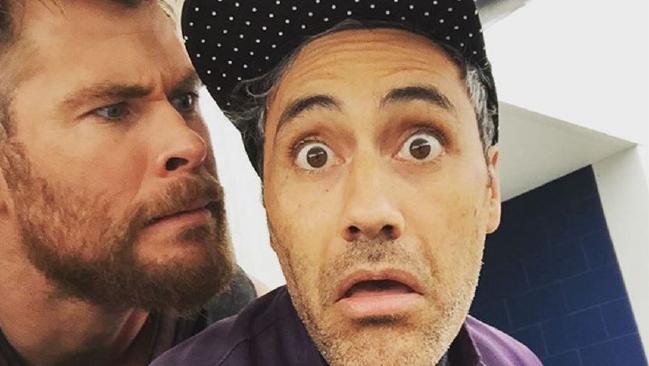 Thor: Ragnarok star Chris Hemsworth and director Taika Waititi. Photo / Chris Hemsworth Instagram
