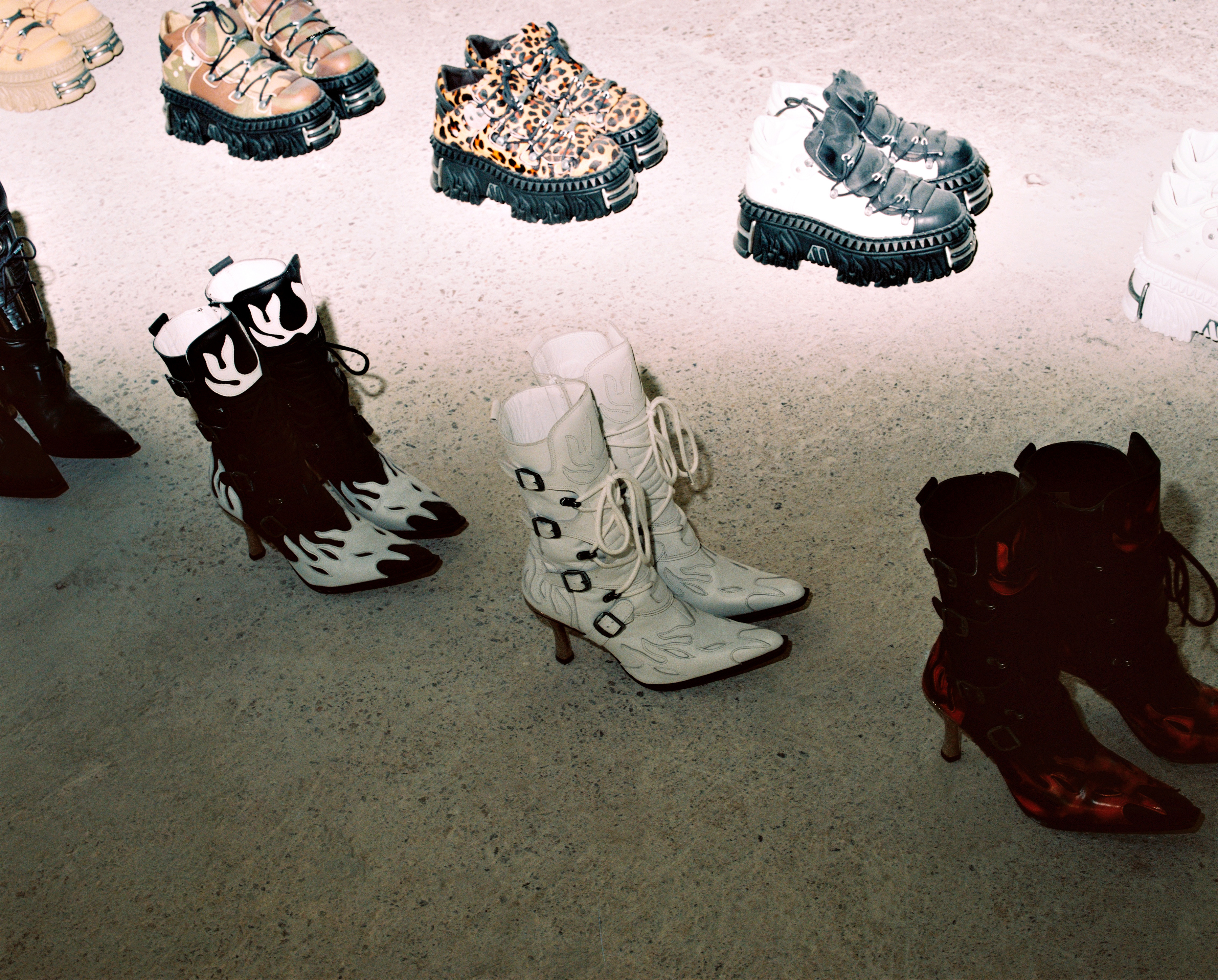 A variety of shoes at the Vetements showroom in Paris. Photo / Cedrine Scheidig, The New York Times