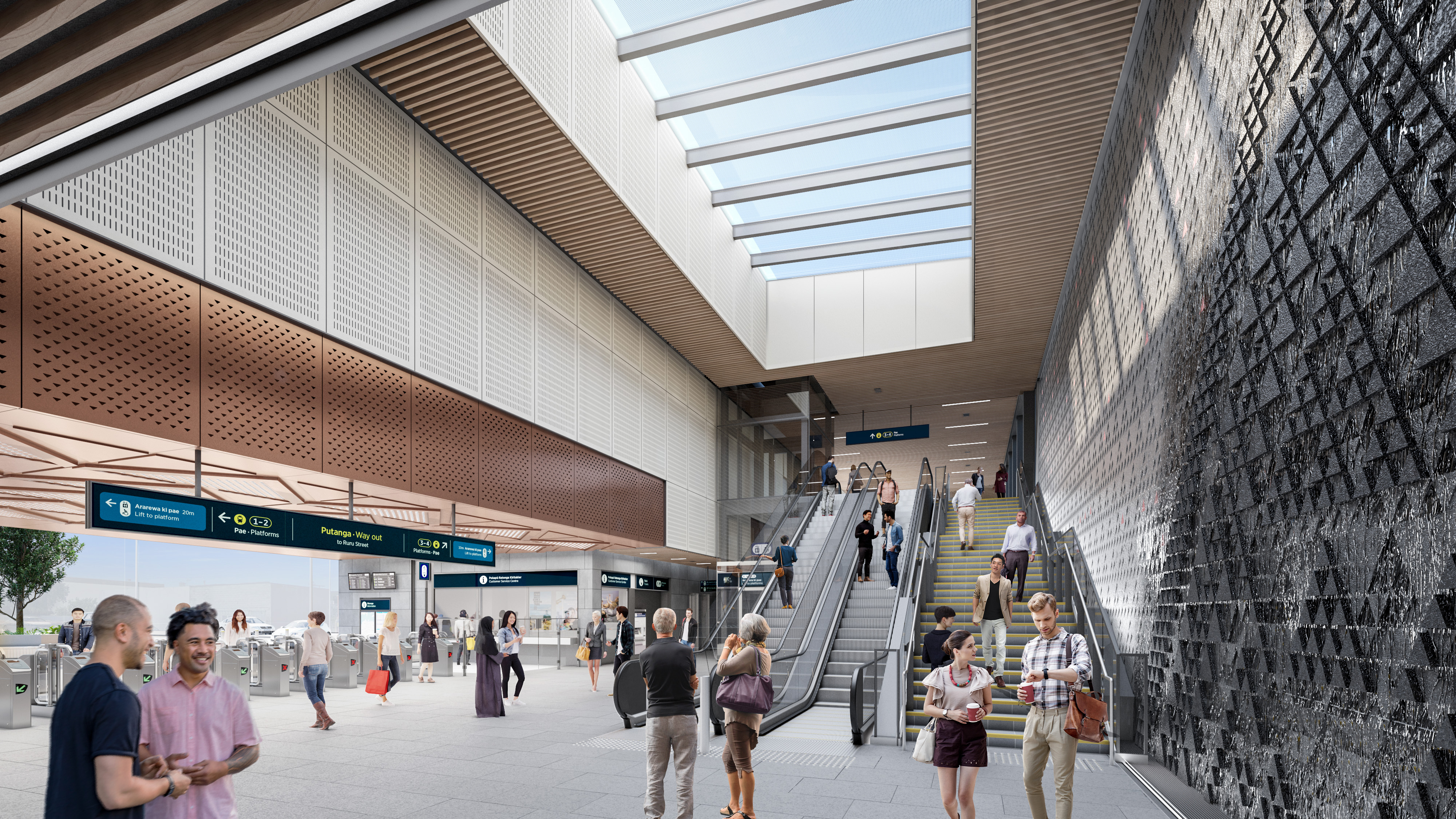 City Rail Link / CRL station Maungawhau Mt Eden - interior artist impression render. Photo / Supplied