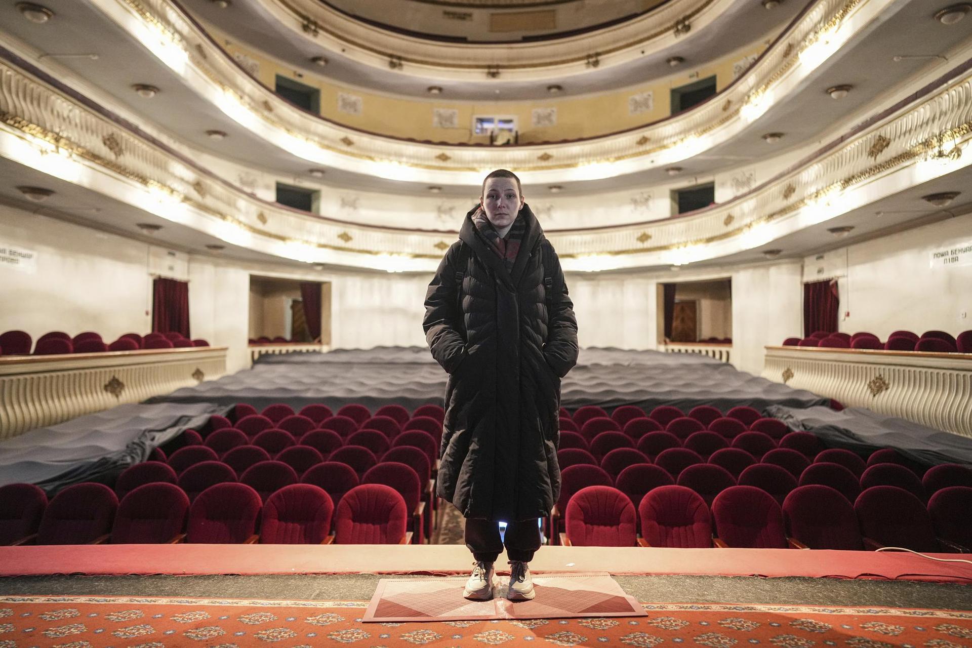 Yulia Marukhnenko, who was renting an apartment nearby the Donetsk Academic Regional Drama Theatre in Mariupol. Photo / AP