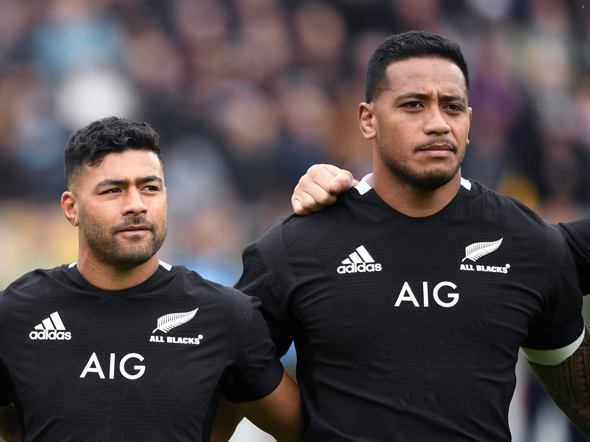 Richie Mo'unga (left) and Shannon Frizell. Photo / Photosport
