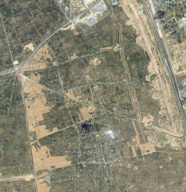 A satellite image shows a buffer zone construction near Rafah. Photo / AP