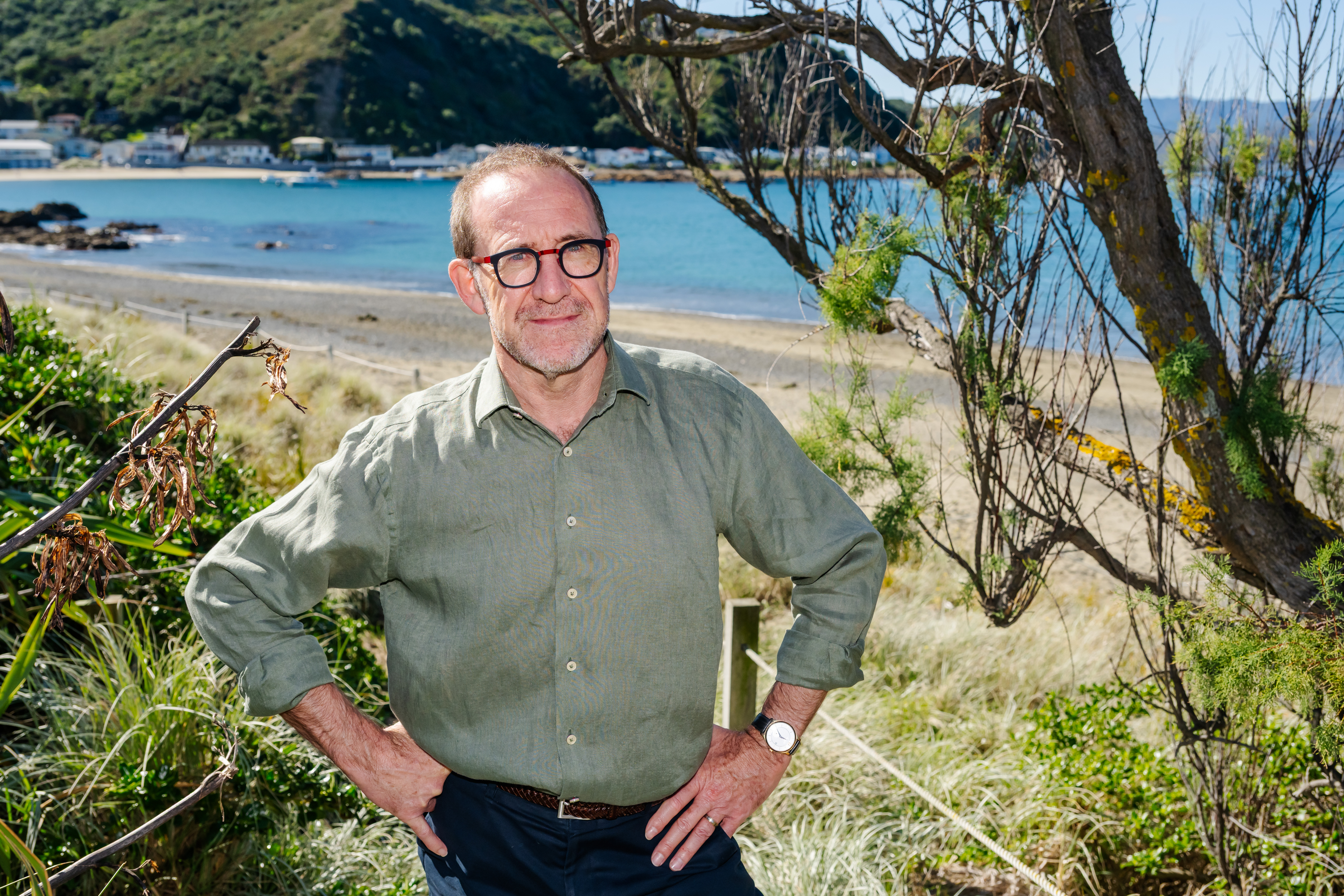 Wellington mayoral candidate Andrew Little at Wellington's Island Bay. Photo / Supplied
